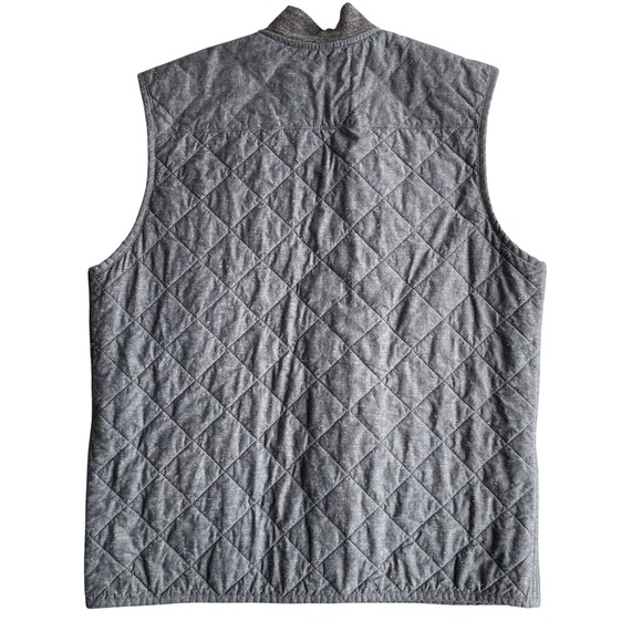 AG Adriano Goldschmied Quilted Vest Mens Gray Snap Front Collared Size L - Picture 9 of 10